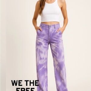 Free People We the Free Reese Pitched Straight Leg Corduroy Pants Purple.Size 31